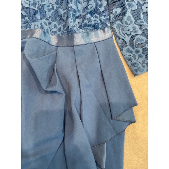 MIUSOL Vintage Lace V-Neck 3/4 Sleeves Cocktail Bodycon Dress Large Blue NEW - Picture 6 of 9